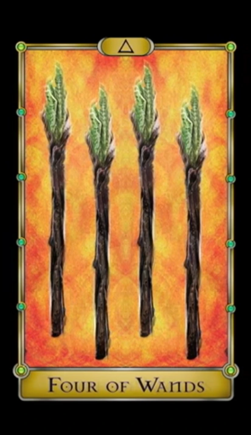 Four of Wands - Magical Realism Tarot - Tarot Deck by Cheryl Fair