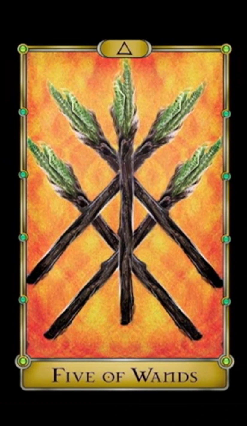 Five of Wands - Magical Realism Tarot - Tarot Deck by Cheryl Fair