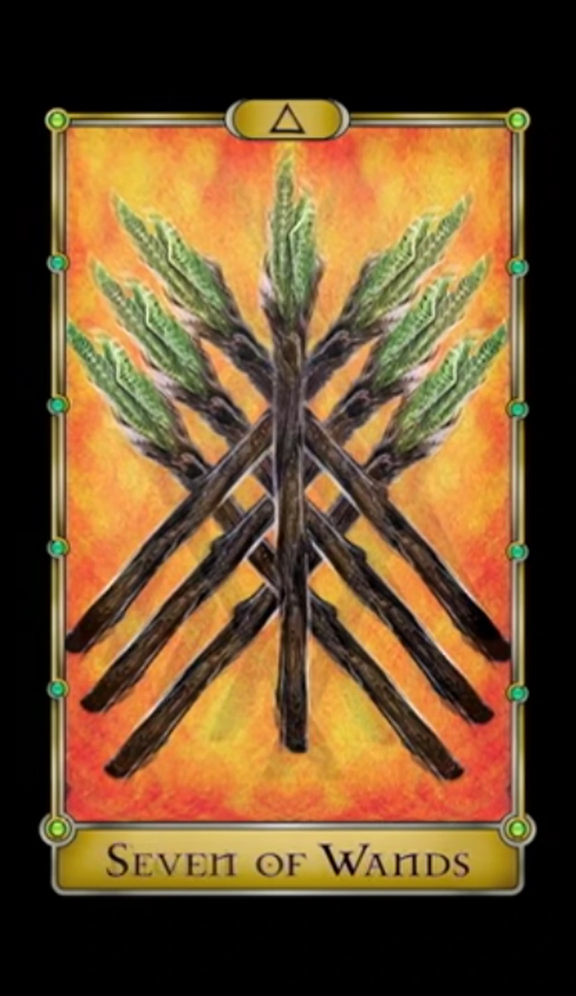 Seven of Wands - Magical Realism Tarot - Tarot Deck by Cheryl Fair