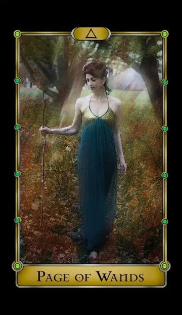 Page of Wands card from the Magical Realism Tarot deck