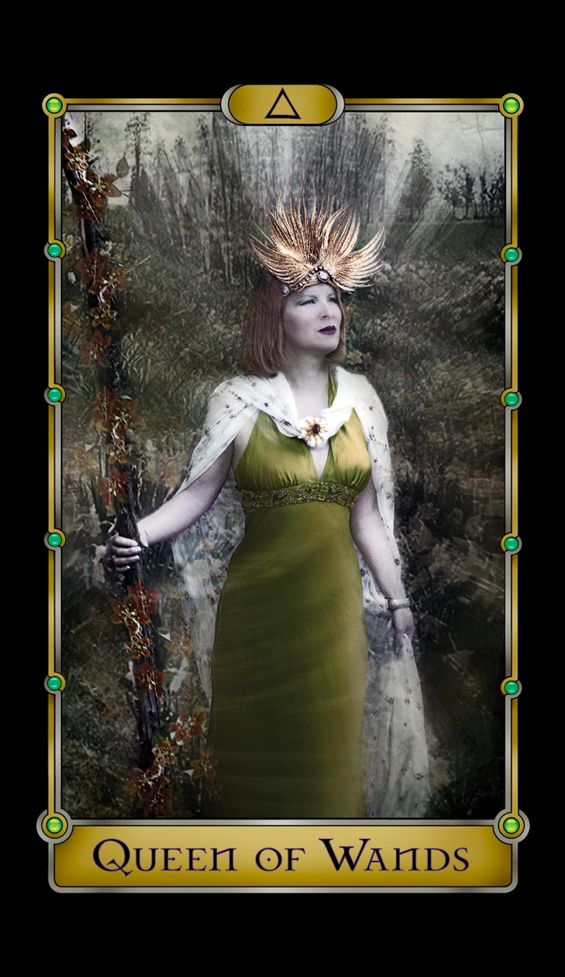 Queen of Wands card from the Magical Realism Tarot by Cheryl Fair Queen of Wands card from the Magical Realism Tarot by Cheryl Fair
