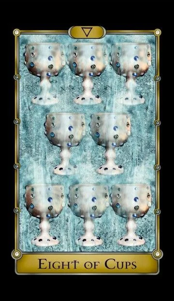 Eight of Cups card from the Magical Realism Tarot deck