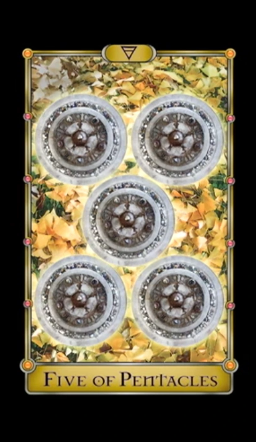 Five of Pentacles - Magical Realism Tarot - Tarot Deck by Cheryl Fair