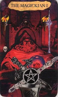The Magician card from the Mansions of the Moon Tarot deck