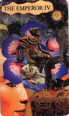 The Emperor card from the Mansions of the Moon Tarot deck