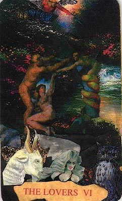 Mansions of the Moon Tarot Review 8 The Lovers card from the Mansions of the Moon Tarot deck