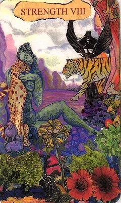 Strength card from the Mansions of the Moon Tarot deck