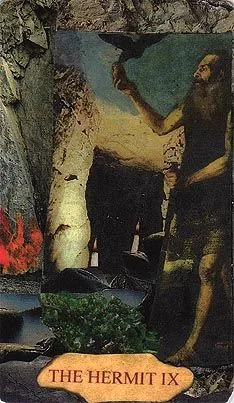 Mansions of the Moon Tarot Review 3 The Hermit card from the Mansions of the Moon Tarot deck