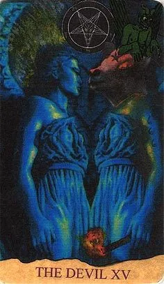 The Devil card from the Mansions of the Moon Tarot deck