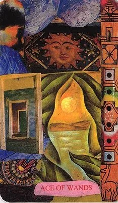 Ace of Wands card from the Mansions of the Moon Tarot deck
