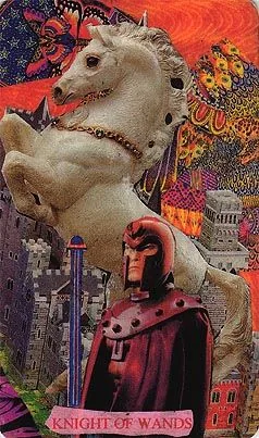 Knight of Wands card from the Mansions of the Moon Tarot deck