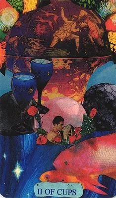 Two of Cups card from the Mansions of the Moon Tarot deck
