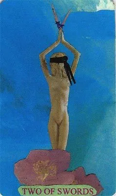 Two of Swords card from the Mansions of the Moon Tarot deck