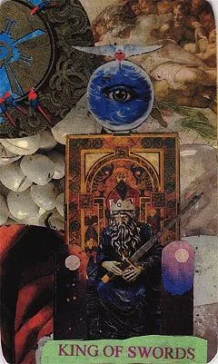 King of Swords card from the Mansions of the Moon Tarot deck