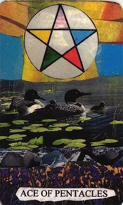 Mansions of the Moon Tarot Review 12 Ace of Pentacles card from the Mansions of the Moon Tarot deck