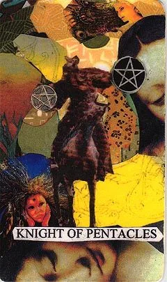 Knight of Pentacles card from the Mansions of the Moon Tarot deck