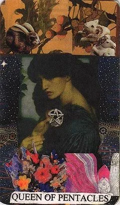Mansions of the Moon Tarot Review 14 Queen of Pentacles card from the Mansions of the Moon Tarot deck