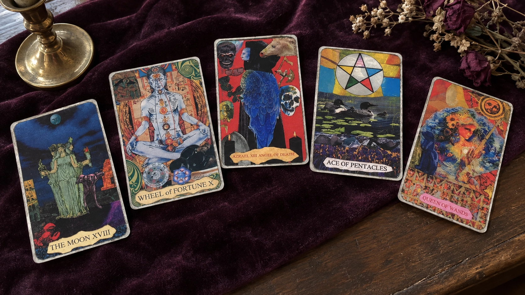 Mansions of the Moon Tarot deck by Zadok card-focused archival scene
