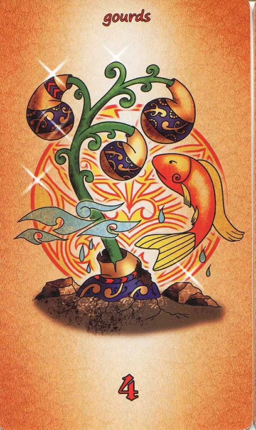4 of Gourds - Maori Tattoo Tarot - Tarot Deck by Roxana Paul