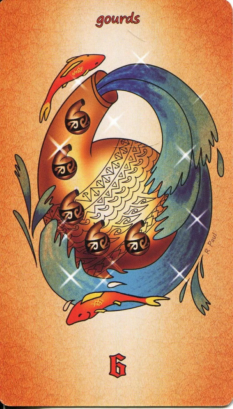 6 of Gourds - Maori Tattoo Tarot - Tarot Deck by Roxana Paul