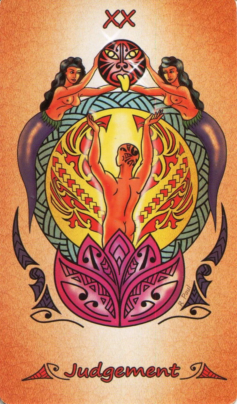 Judgement - Maori Tattoo Tarot - Tarot Deck by Roxana Paul