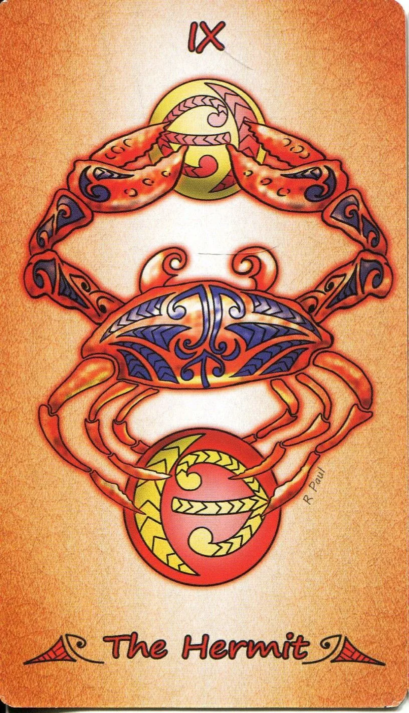 The Hermit - Maori Tattoo Tarot - Tarot Deck by Roxana Paul