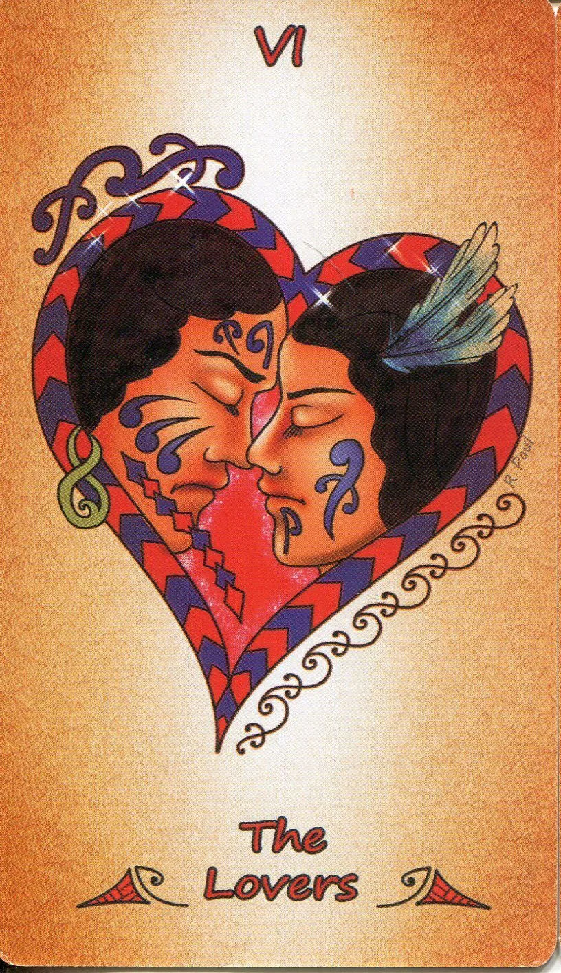 The Lovers - Maori Tattoo Tarot - Tarot Deck by Roxana Paul