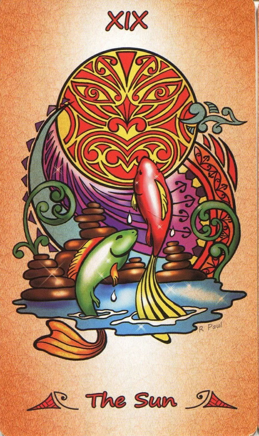 The Sun - Maori Tattoo Tarot - Tarot Deck by Roxana Paul