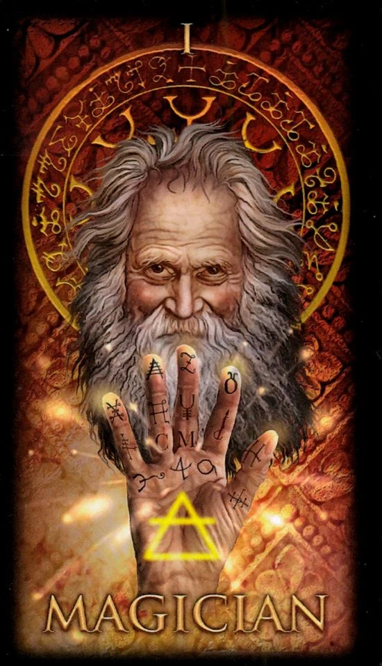The Magician card from the Marchetti Tarot deck