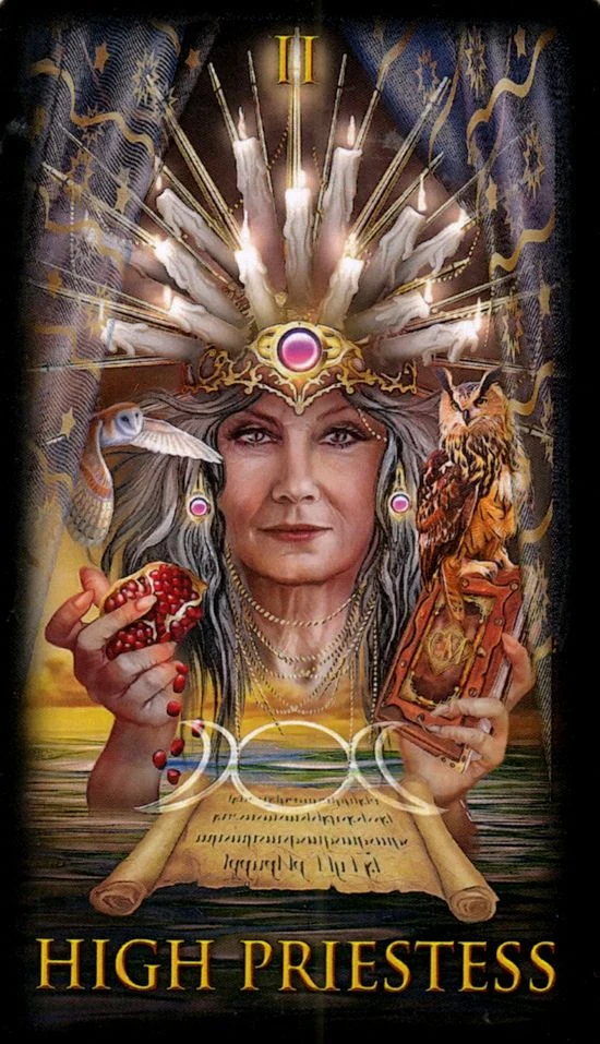 The High Priestess card from the Marchetti Tarot deck