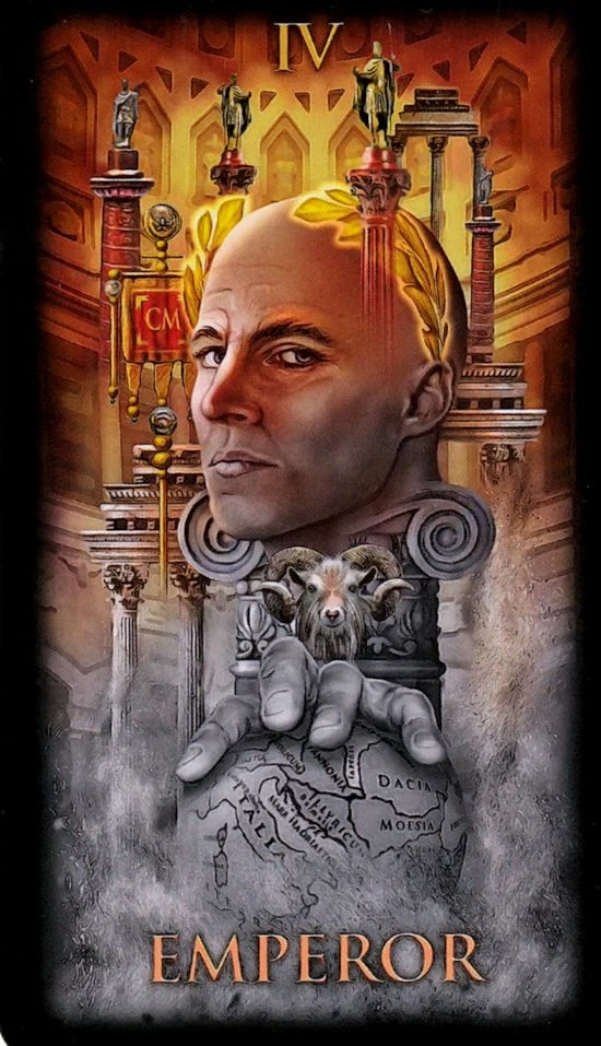 The Emperor card from the Marchetti Tarot deck