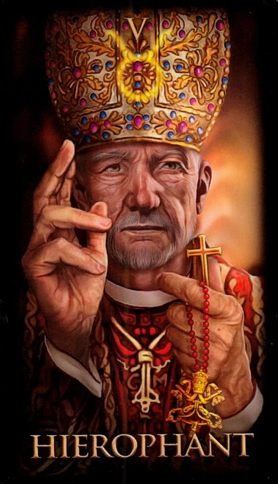The Hierophant card from the Marchetti Tarot deck