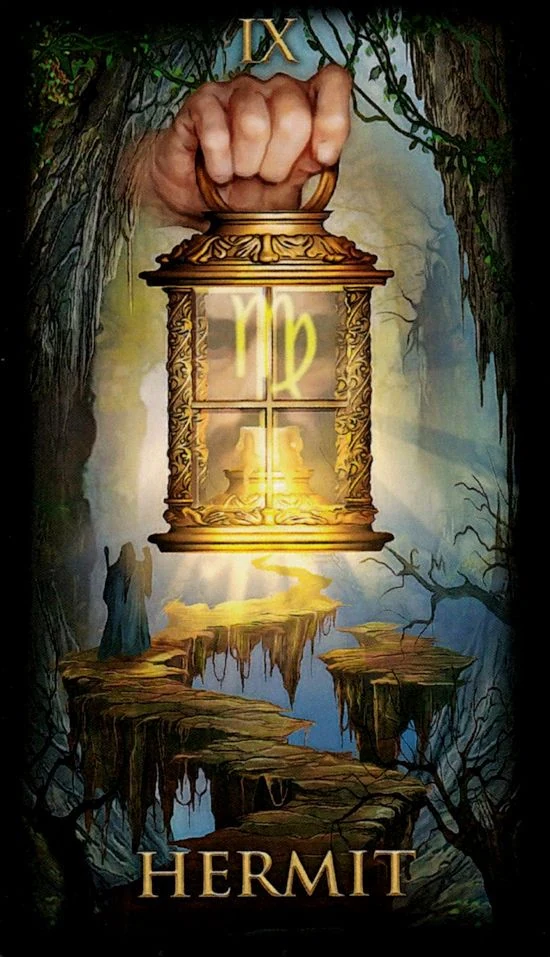 The Hermit card from the Marchetti Tarot deck