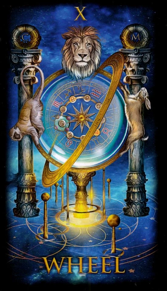 Wheel of Fortune card from the Marchetti Tarot deck