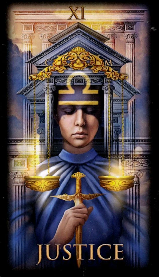 Justice card from the Marchetti Tarot deck