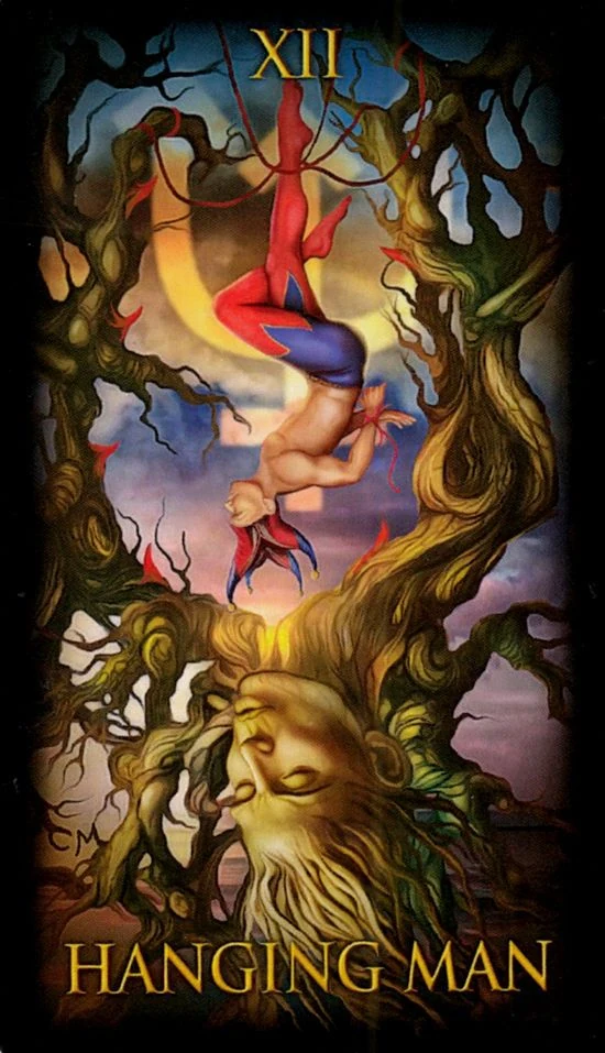 The Hanging Man card from the Marchetti Tarot deck