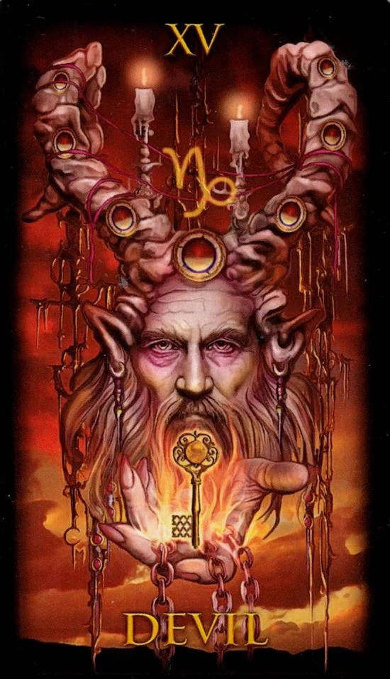 The Devil card from the Marchetti Tarot deck