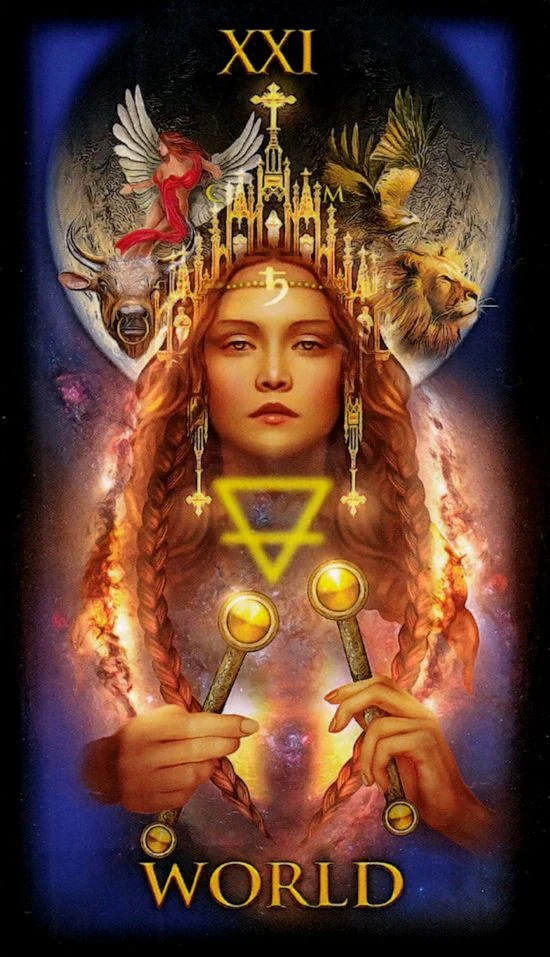 The World card from the Marchetti Tarot deck