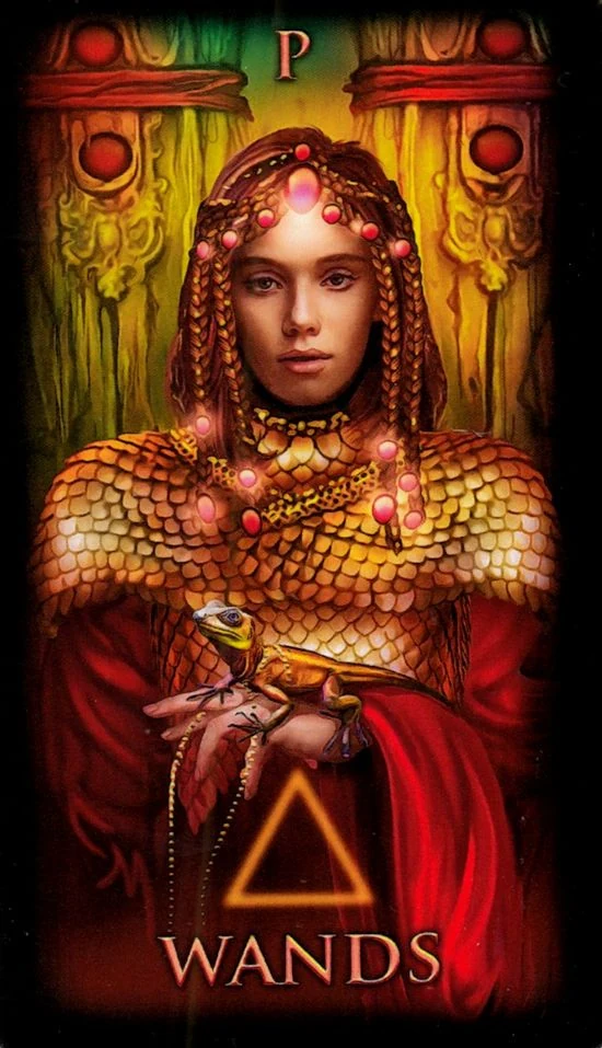 Page of Wands card from the Marchetti Tarot deck