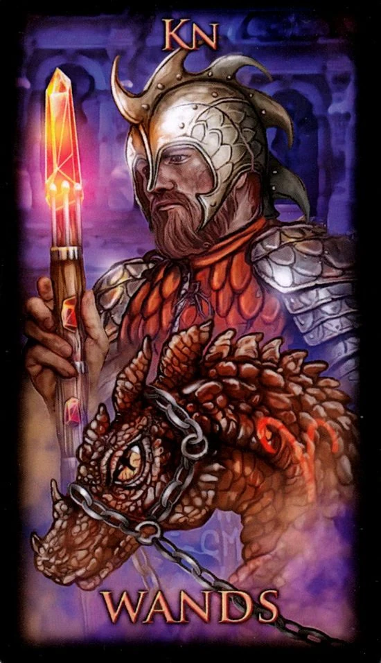 Knight of Wands card from the Marchetti Tarot deck