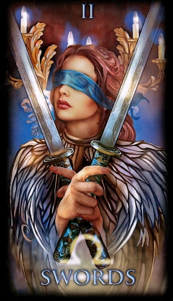 Two of Swords card from the Marchetti Tarot deck