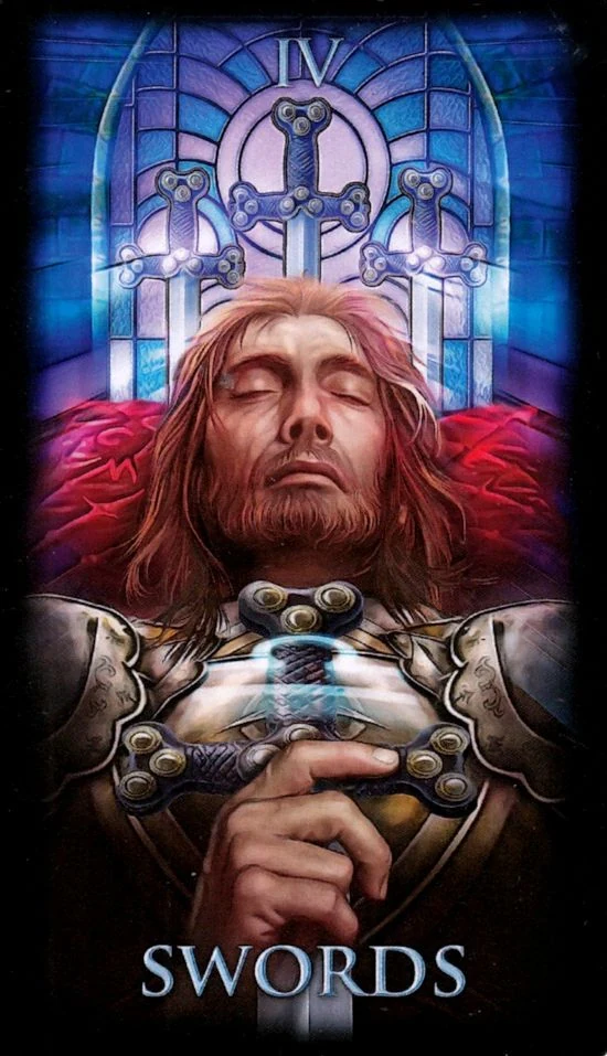 Four of Swords card from the Marchetti Tarot deck