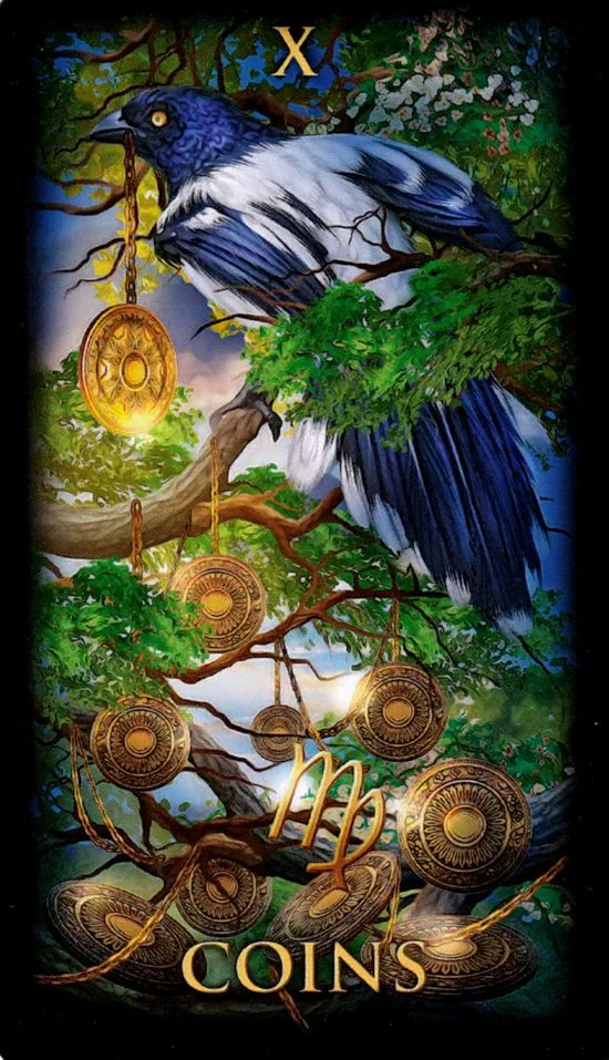 Ten of Coins card from the Marchetti Tarot deck