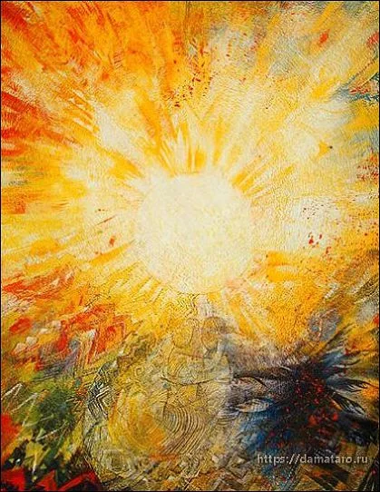 The Sun card from the Margarete Petersen Tarot deck
