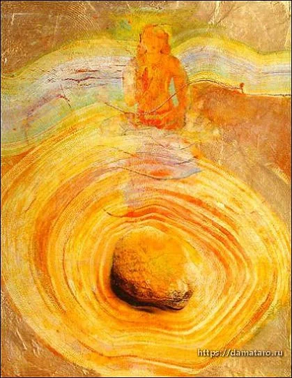 Nine of Flames card from the Margarete Petersen Tarot deck