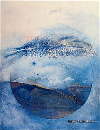 Four of Cups card from the Margarete Petersen Tarot deck