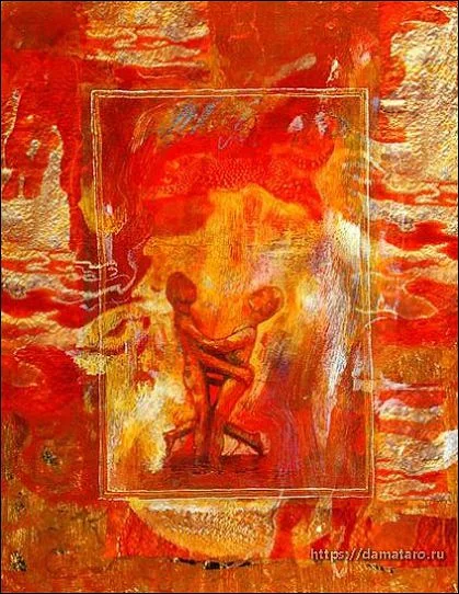 Six of Coins card from the Margarete Petersen Tarot deck