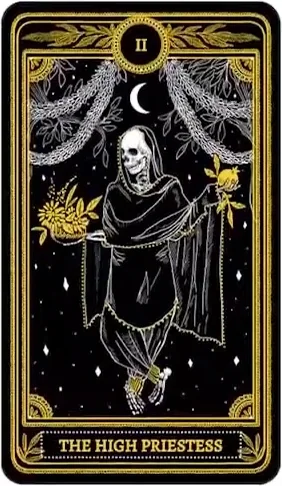 The High Priestess card from the Marigold Tarot deck