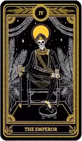 The Emperor card from the Marigold Tarot deck