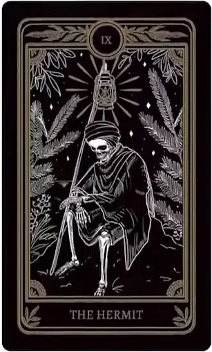The Hermit card from the Marigold Tarot deck